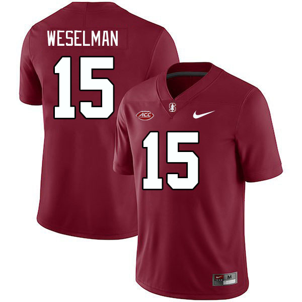 Men #15 Connor Weselman Stanford Cardinal 2024 ACC Conference College Football Jerseys Stitched-Card